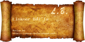 Linkner Béla névjegykártya